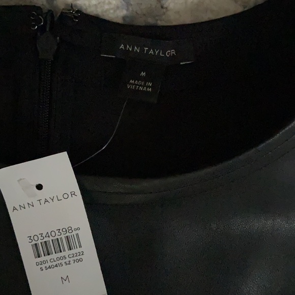 Ann Taylor Faux Leather Front Belted Top - Picture 3 of 8